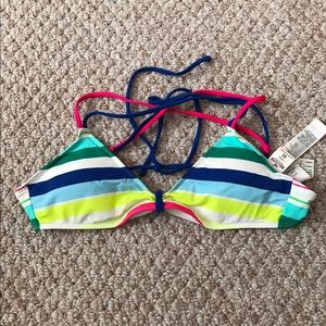 Hollister striped bathing suit top