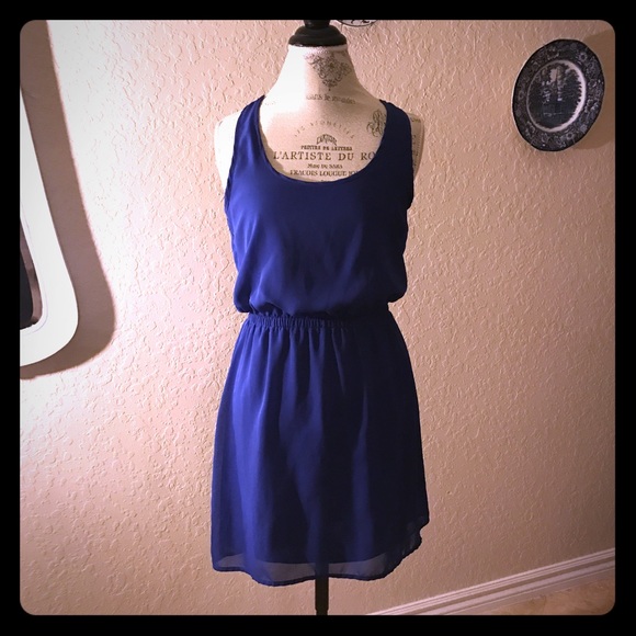 Royal blue mini dress