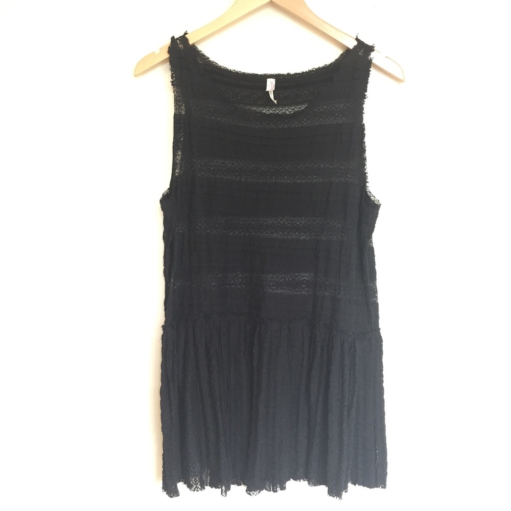 Free People Intimately Black Lace Top