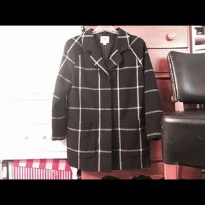 Oversized Plaid Pea Coat