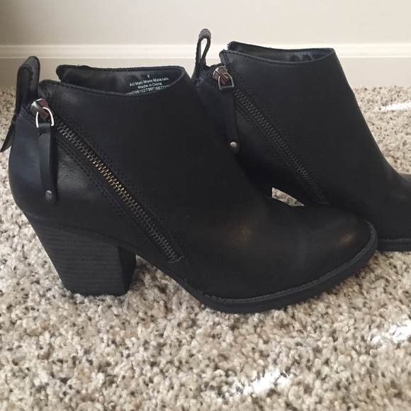 Zip-Up Black Booties