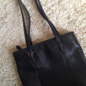 Vintage Black Leather Coach Bag