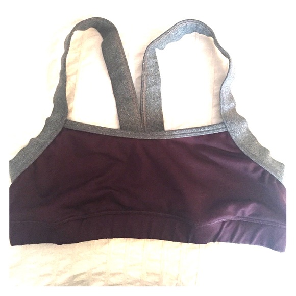 Maroon and grey Aerie Sports Bra
