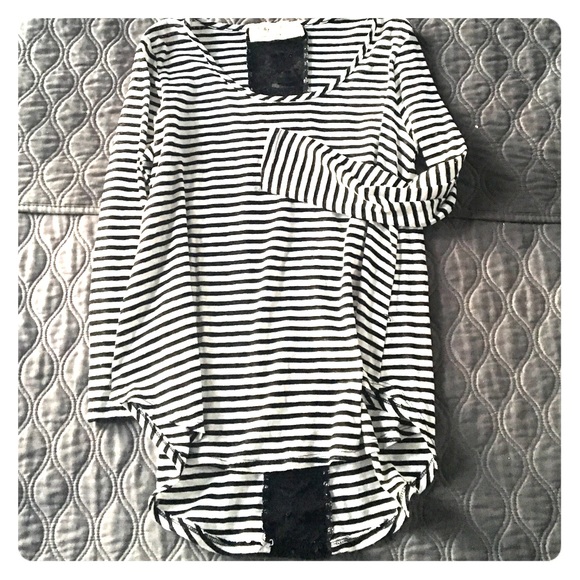 lace and striped flowy top