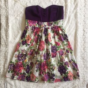 Forever 21 Strapless Floral Dress