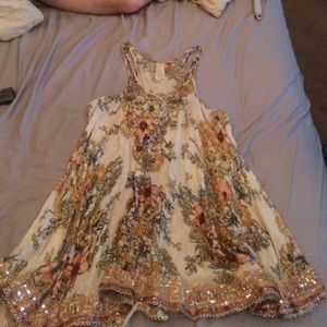Floral baby doll dress with sequins
