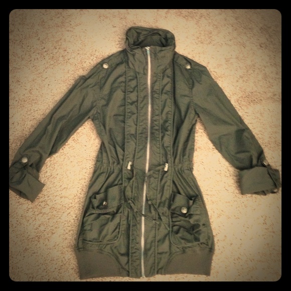 Charlotte Russe olive drawstring parka