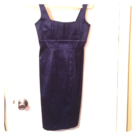Shiny metallic blue dress by Calvin Klein