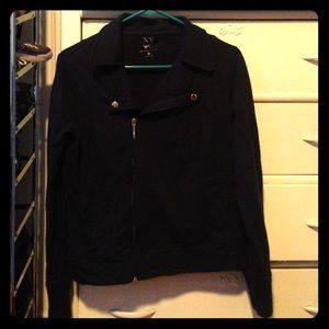 Navy blue zip up coat