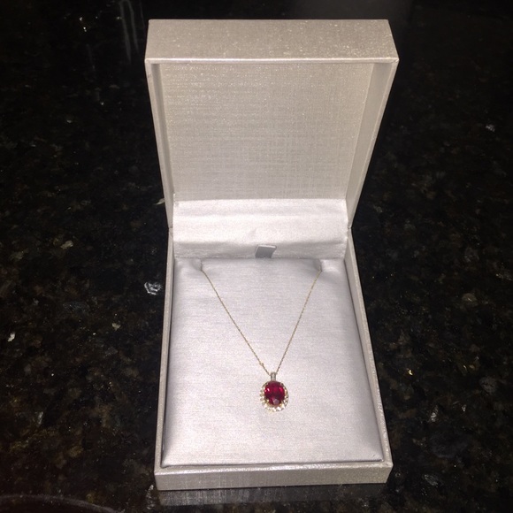 Zales ruby diamong necklace
