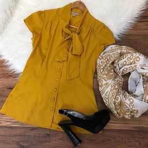 Mustard Tie Blouse