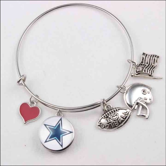 Jewelry - Dallas Cowboys I ❤️ Football Charm Bangle Bracelet