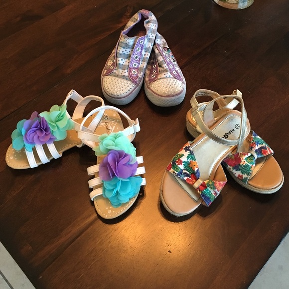 1 Sandal, 1 cute sneakers-Used but still has life