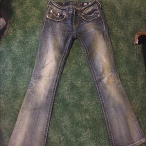 Jeans with jeweled pockets