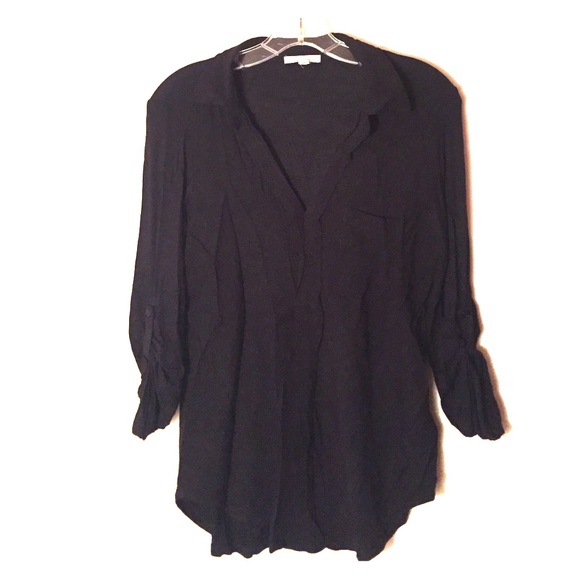 Black 3/4 Sleeve Blouse