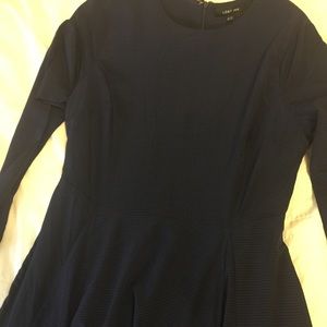 Navy blue, long sleeve maxi dress.