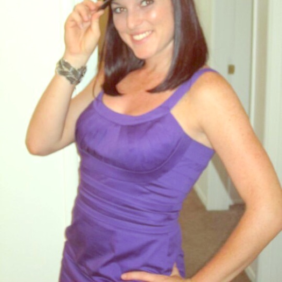 Purple Calvin Klein cocktail dress