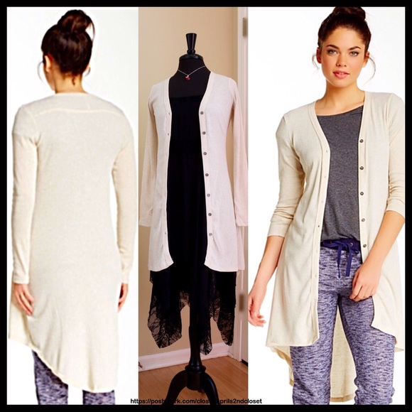 POOF! LONG SHIRTAIL HEM HI-LO CARDIGAN - Picture 4 of 7