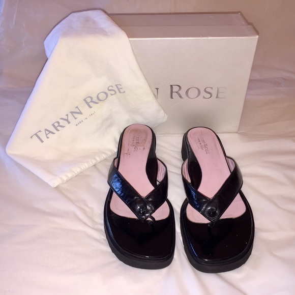 Taryn Rose Patten Leather Slides
