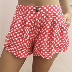Flowy polka dot high waisted shorts