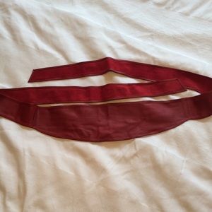 Red Leather tie belt