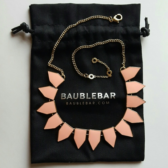 Baublebar blush and gold tab necklace