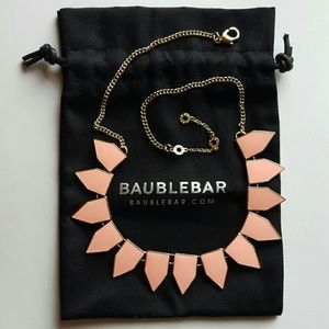 Baublebar blush and gold tab necklace