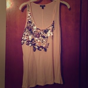 Pink tank with sequins from express
