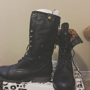 Black lace up boots brand new