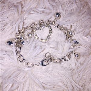 Silver Heart Charm Bracelet