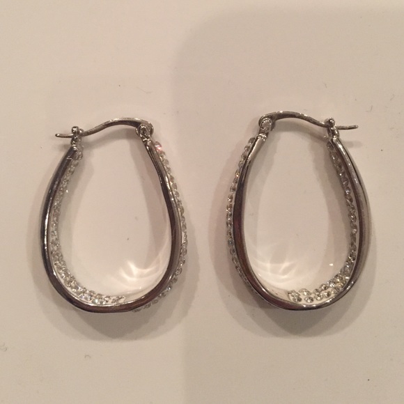 Silver pierced hoop earrings