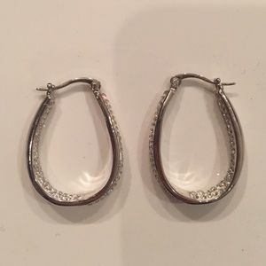 Silver pierced hoop earrings