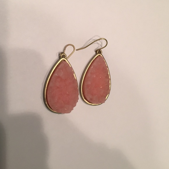Light pink geo stone earrings