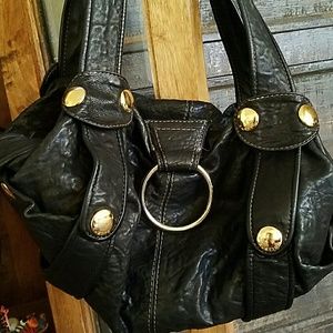 Gustto black leather handbag