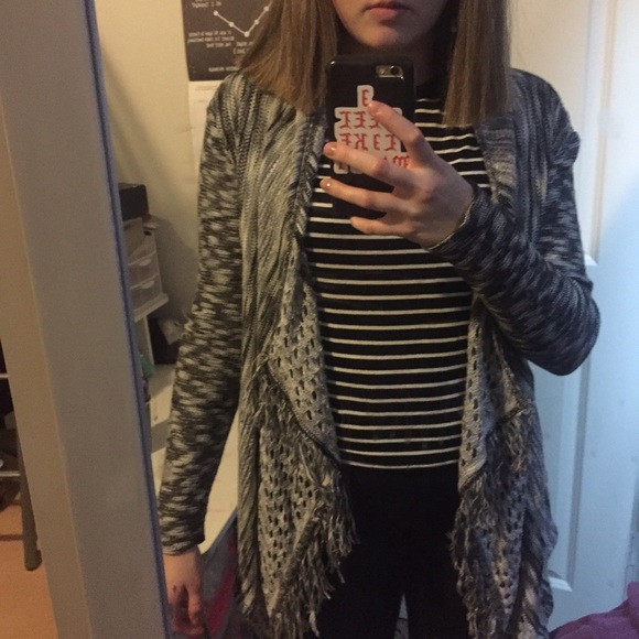 Heathered grey drapey cardigan - Picture 3 of 3