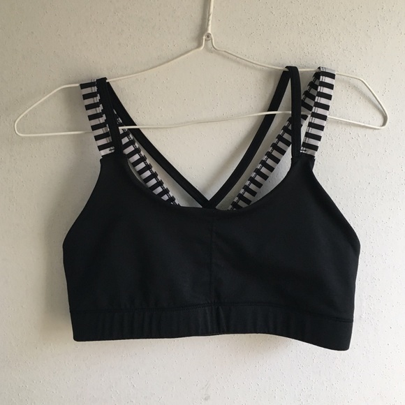 Black and white sports bra