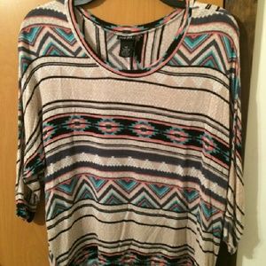 Aztec print flowy blouse