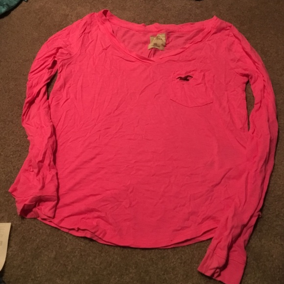 Hot pink long sleeve Hollister top