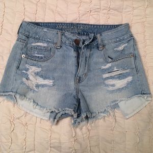 Hi rise denim shorts