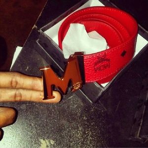 Red Mcm Belt