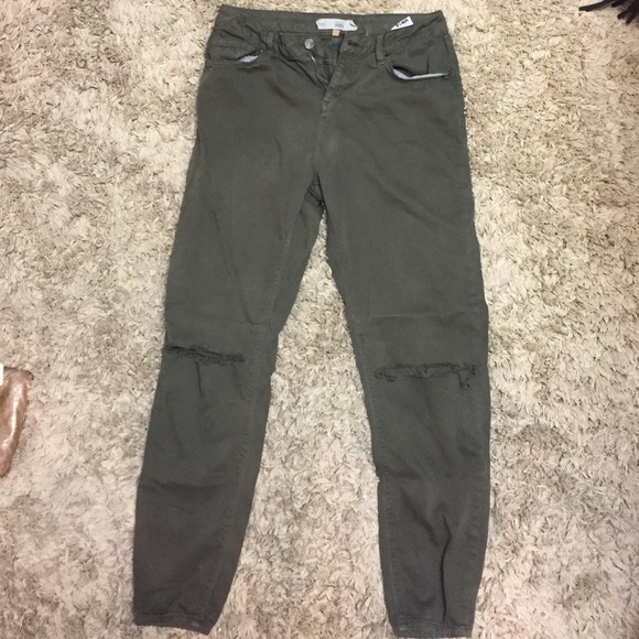 Topshop moto Jamie green pants size women's 28