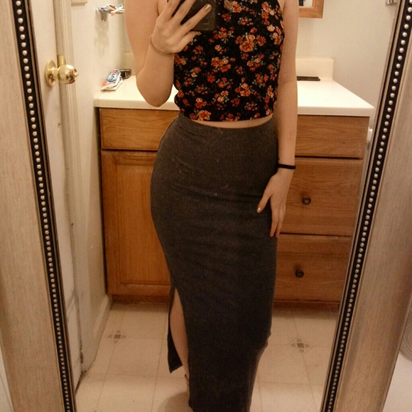 Grey maxi skirt