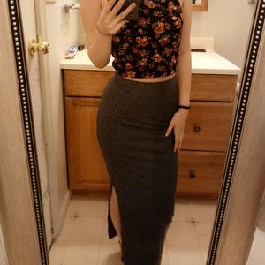 Grey maxi skirt