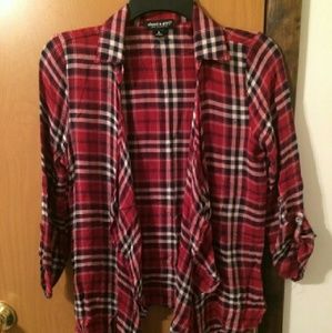 Red and black plaid cardigan