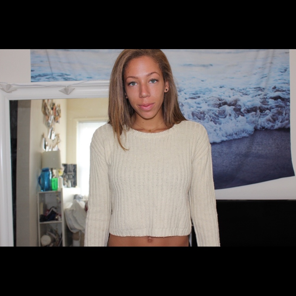 Beige Crop Sweater