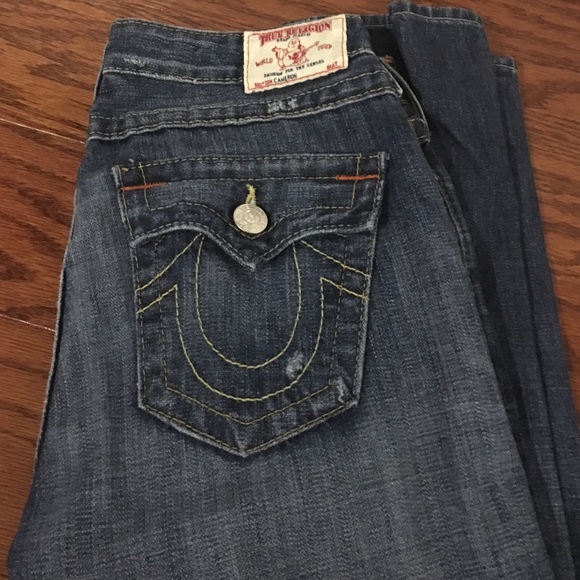 True religion distressed straight leg jeans