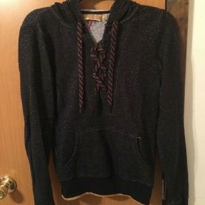 Black hoodie with gold flecks