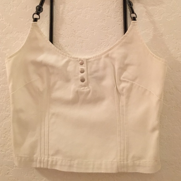 Jeanology Tops - Vintage white jean crop top