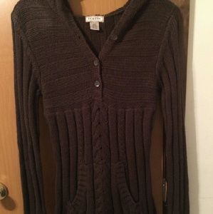 Dark brown sweater with hood
