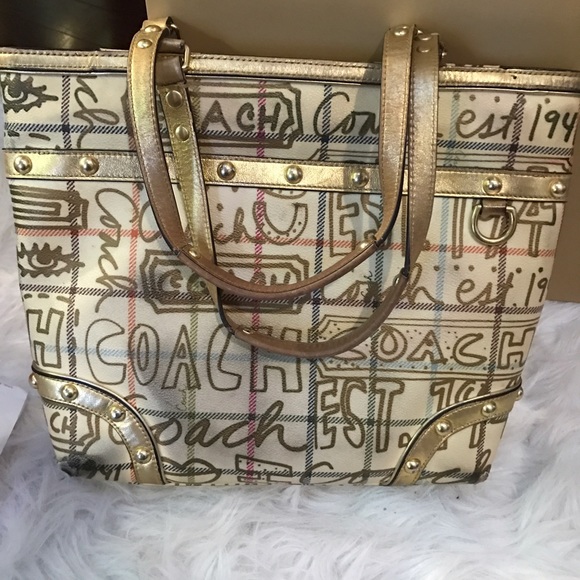 PRICE DROP Coach Gold Tote Bag - Picture 1 of 4